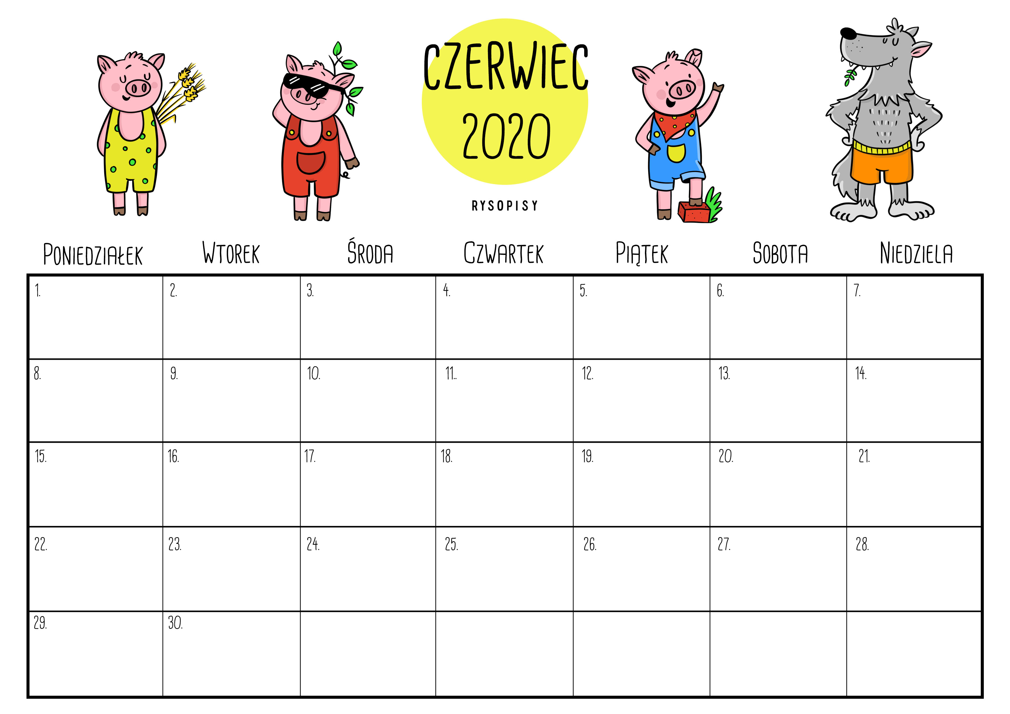 Kalendarz – czerwiec 2020