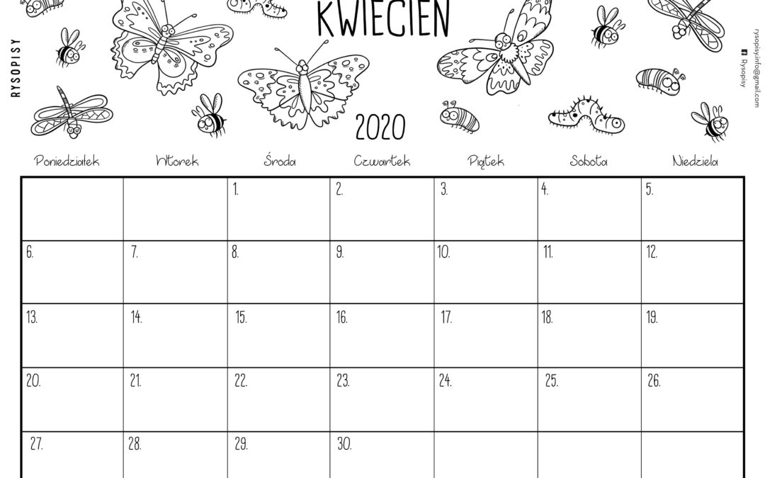 Kalendarz kwiecień 2020