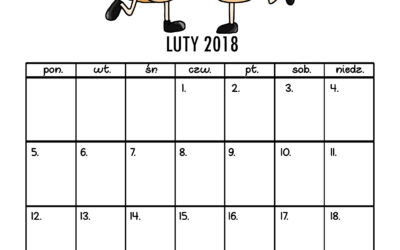 Kalendarz luty 2018 (kolor)